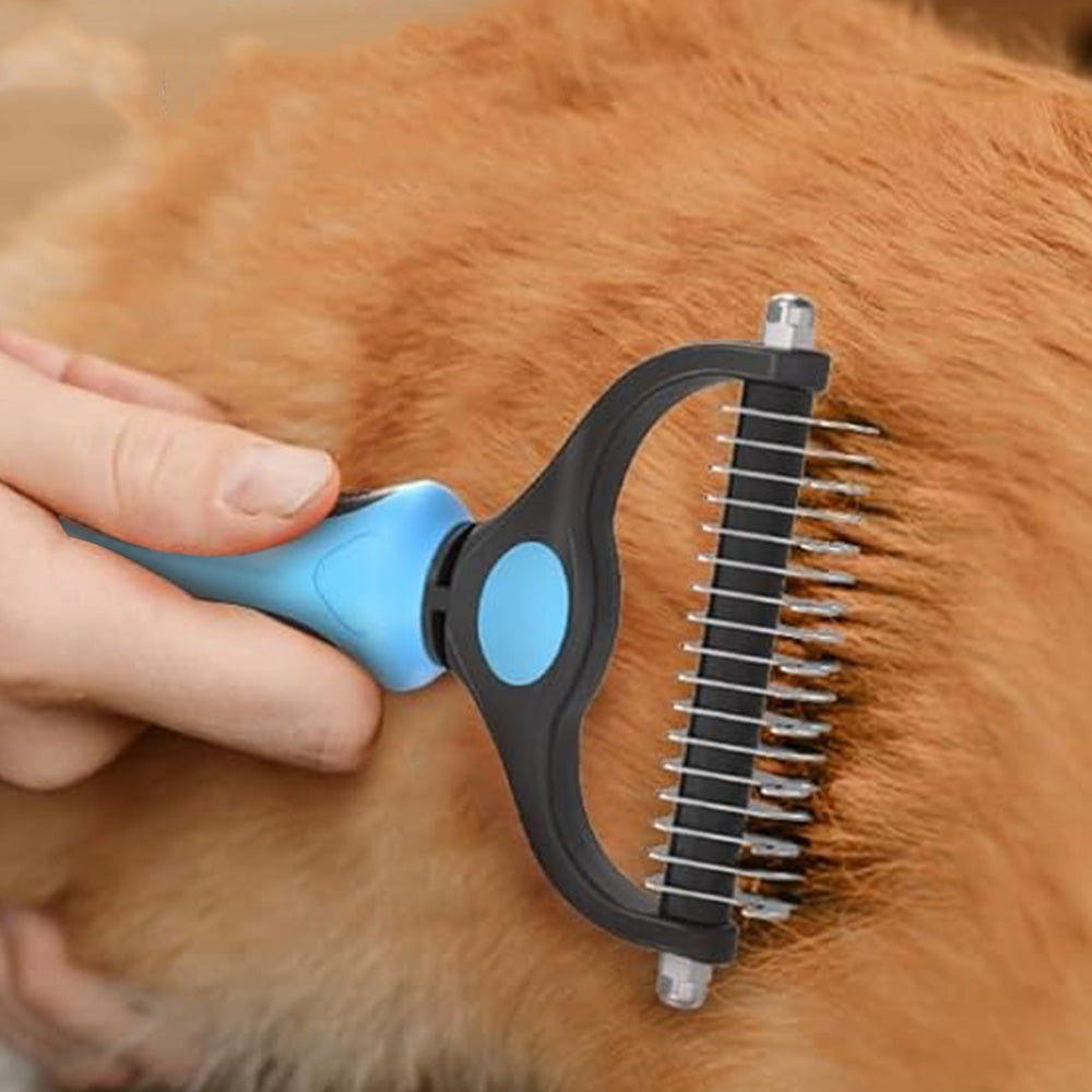 Two Sets Pet Grooming Combo Shedding and Dematting Brush for Dogs Cats
