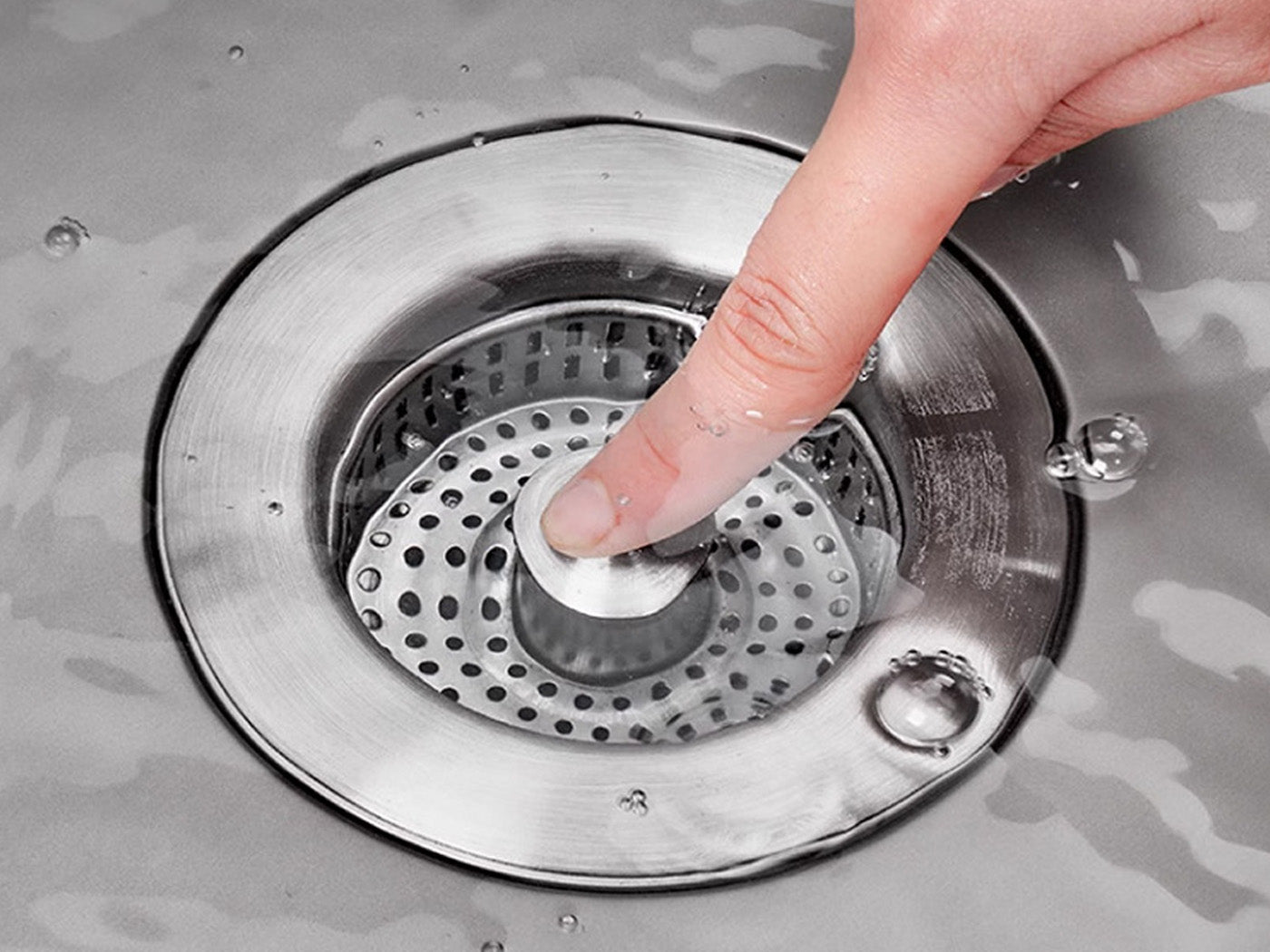 3-in-1 Kitchen Stainless Steel Sink Drain Strainer Pop Up Sink Stopper Drain Plug