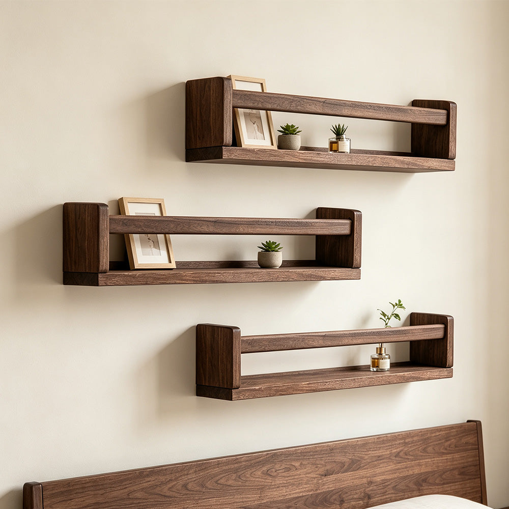 3 Pack Floating Wall Mounted Book Display Shelves