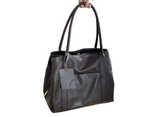 Three Layers Totes Shoulder Bag PU Leather Bag with Magnetic Snap Closure