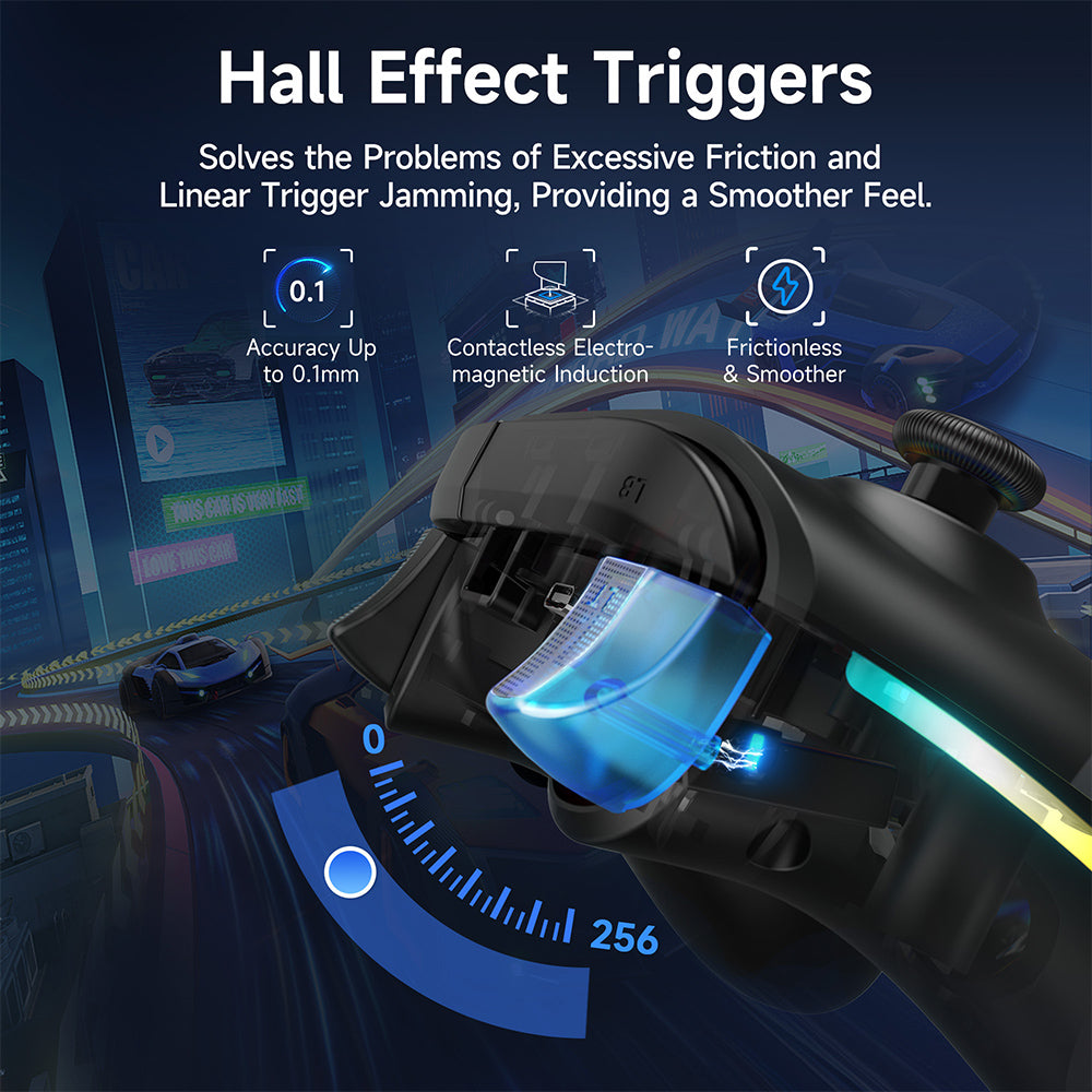 EasySMX X15 PC Controller Wireless Bluetooth Controller with Hall Joysticks Triggers RGB Lighting for Switch Windows PC Android