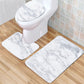 3Pcs Washable Bathroom Mat Set Anti Slip Toilet Seat Cover Pedestal Rug Bath Carpet