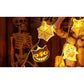 USB Halloween Ghost LED String Lights 4 Point 5m 30 Bulbs Decoration