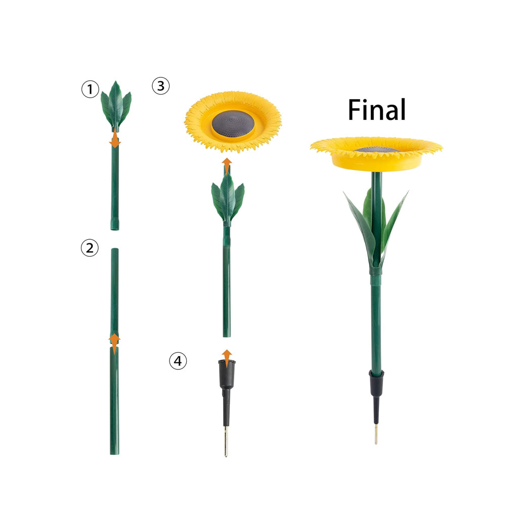 Sunflower Standing Bird Feeder Bird Bath Feeders Bowl for Outdoor
