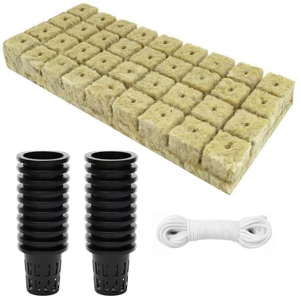 Grow Starter Rockwool Cubes Hydroponics Plant Net Cup Basket Aquaponic