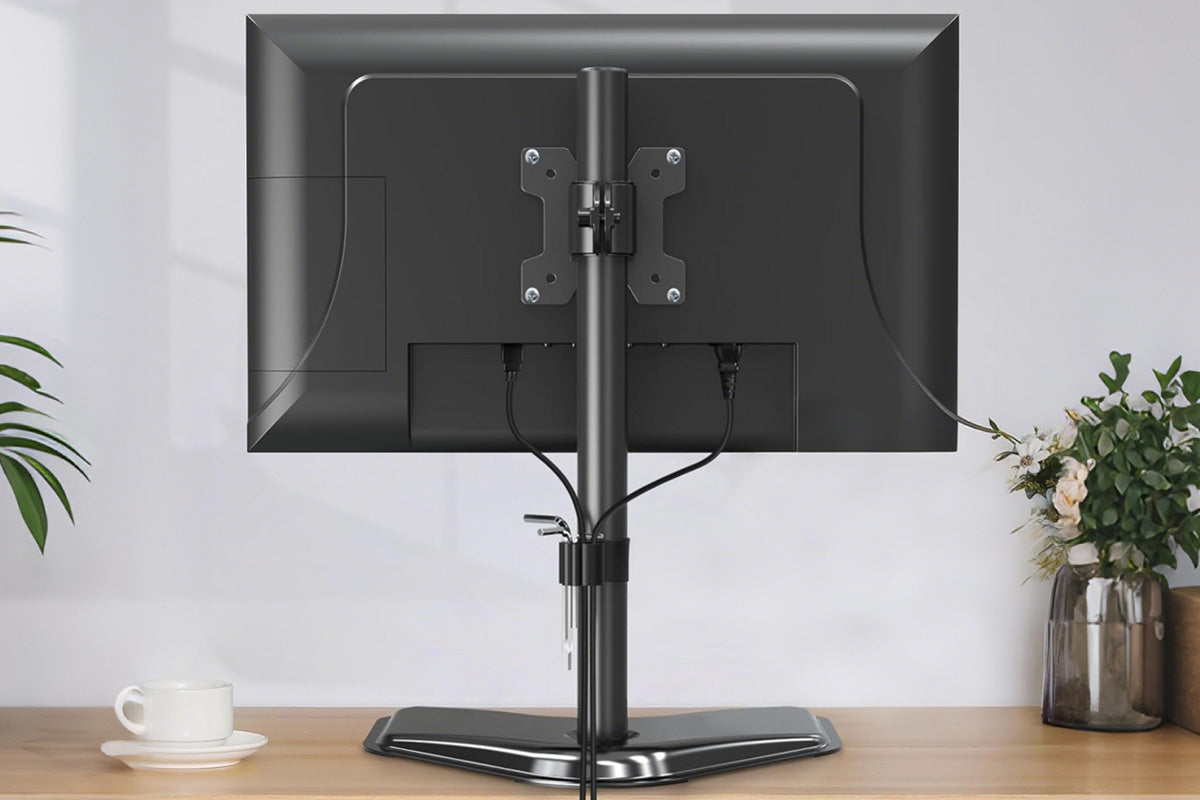 Monitor Stand Vertical Desktop Mount Freestanding Adjustable V-Base HD LED TV Screens
