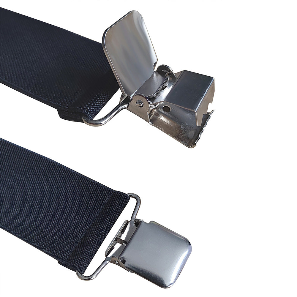 Mens X Back Elastic Suspenders with 4 Metal Clips Adjustable to 120cm