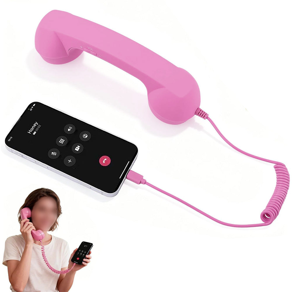Retro Type C Wired Phone Handset with Microphone for Phones Computers
