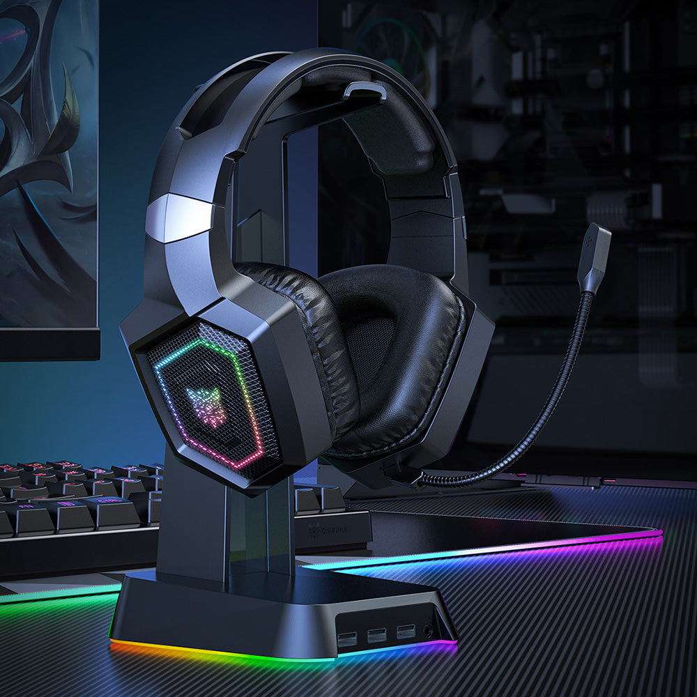 2.4GHz Wireless Gaming Headset Mic Headphone Stereo Surround Microphone for PC