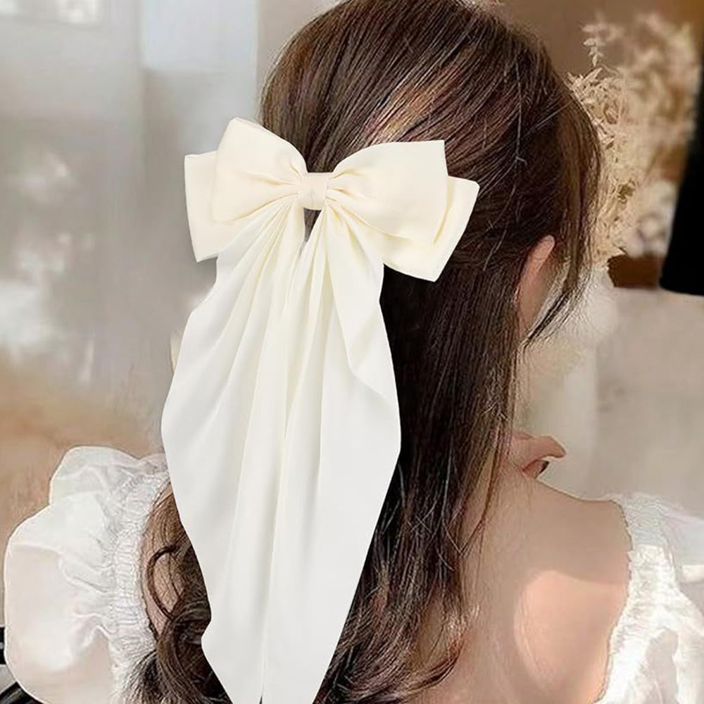 3 Piece Large Bow Ribbon Hair Clip Set for Women Girls