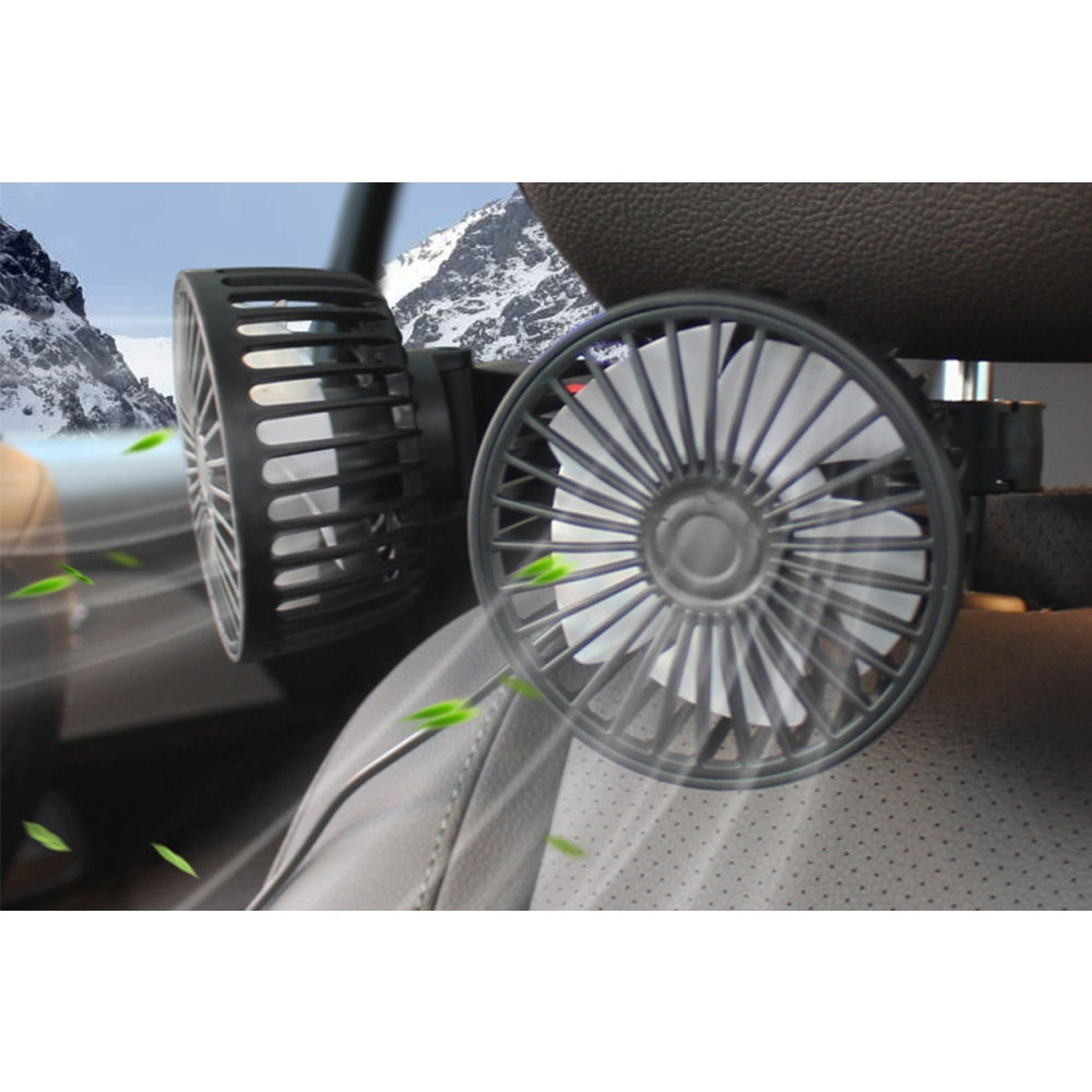 Rotation Air Cooling Fan Car Cooling Fan Car Back Rear Seat Dual Head Fan
