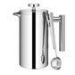 French Press Coffee Maker 304 Stainless Steel Double-Wall Insulated for Camping and Home
