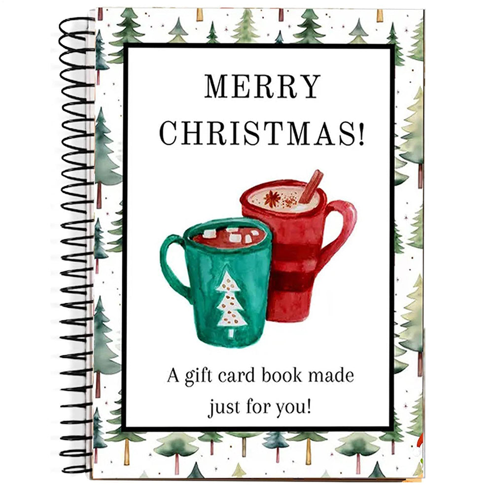 Christmas Gift Card Book 38 Pages Spiral Bound Holder Holiday Keepsake