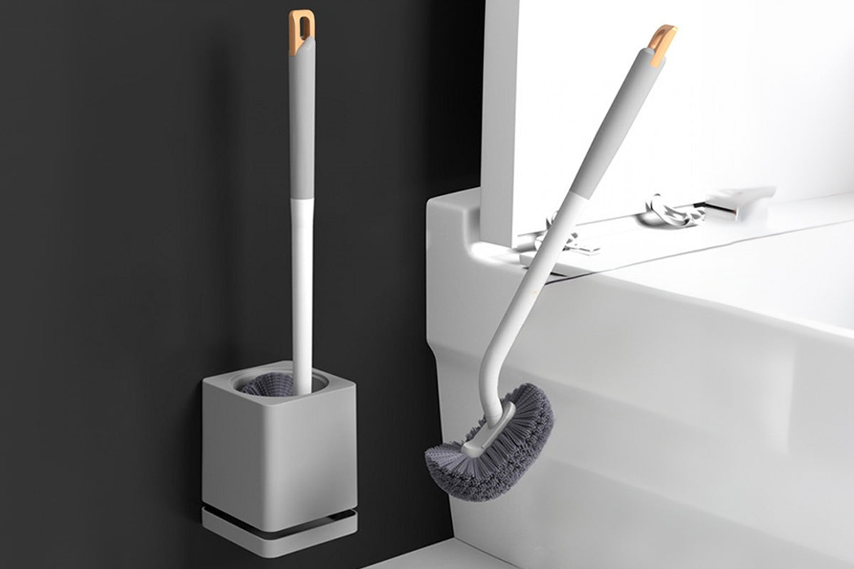 2pcs Toilet Brush with Drip Base Toilet Bowl Brush with Built-in Tweezer Toilet Cleaner Set