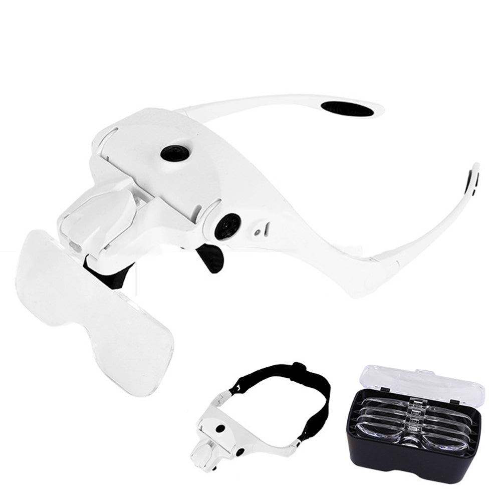 USB Rechargeable LED Head Optical Glasses for Reading and Crafting