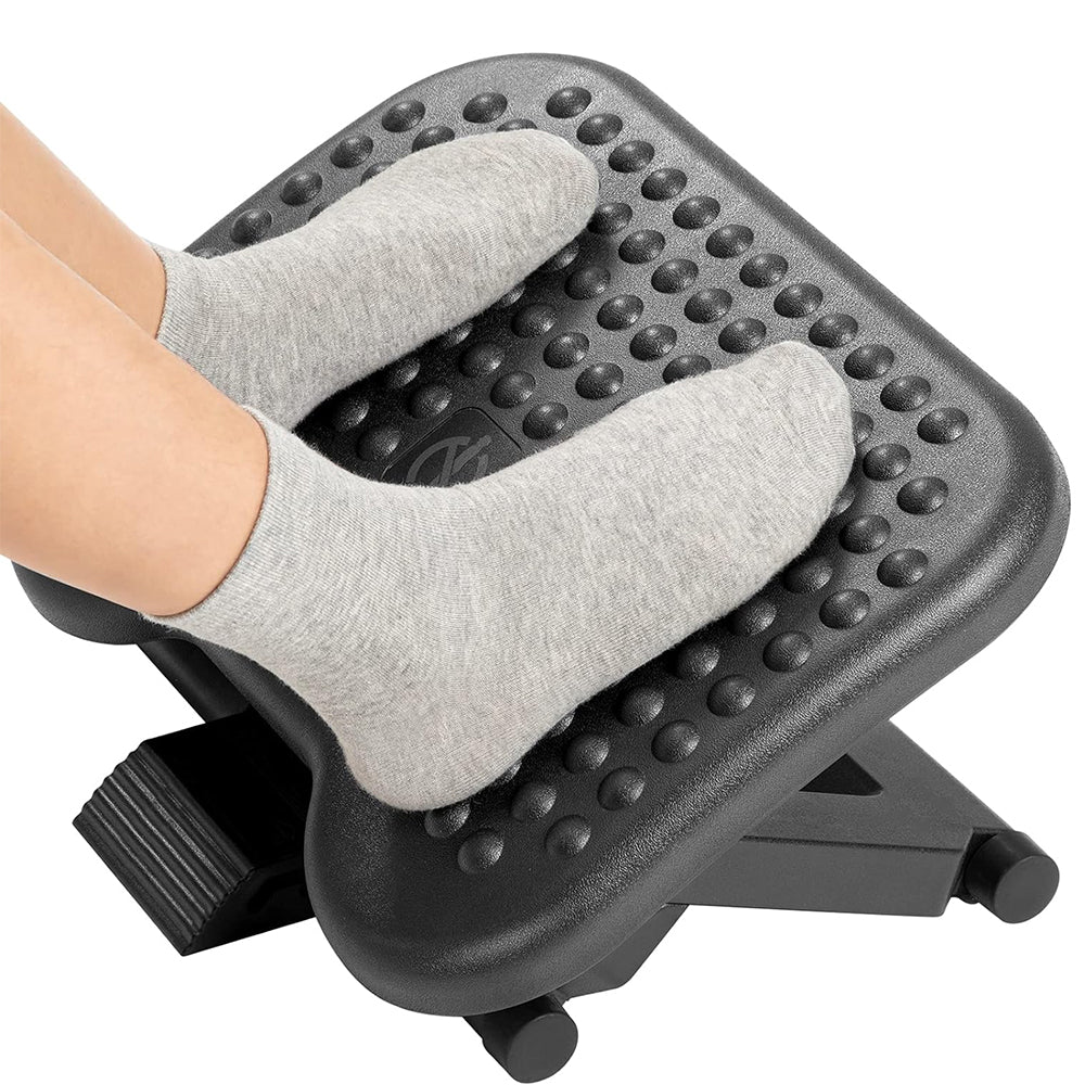 Adjustable Under Desk Footrest Foot Stool Under Desk with 3 Height Position