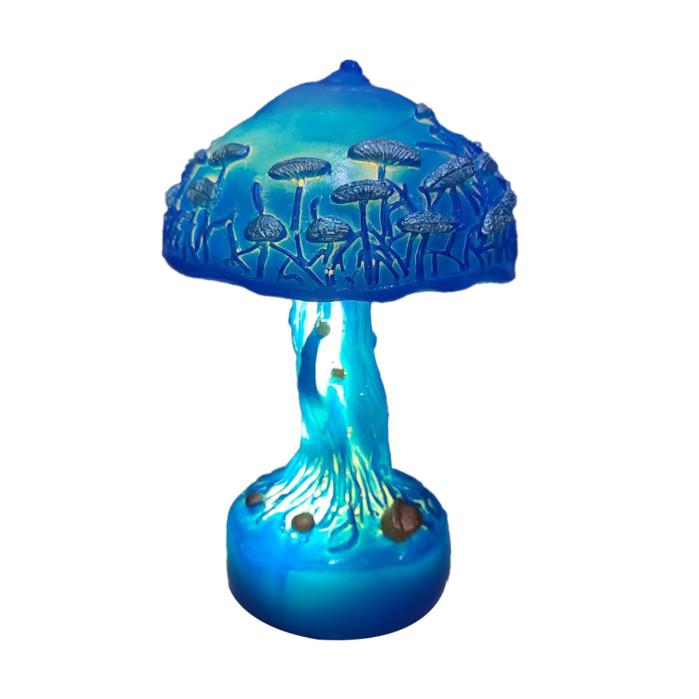 Bohemian Resin Painting Glass Mushroom Table Lamps