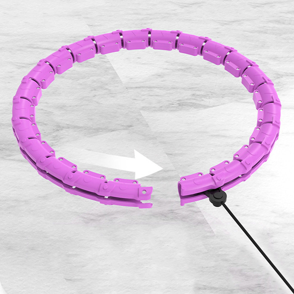 Weighted Hoola Circle Hoop 32 Section Smart Hula Thin Waist Fitness Weight with Rollers
