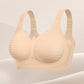 Seamless Wireless Plus Size Bra Full Coverage Comfortable Everyday Support for Women-Beige