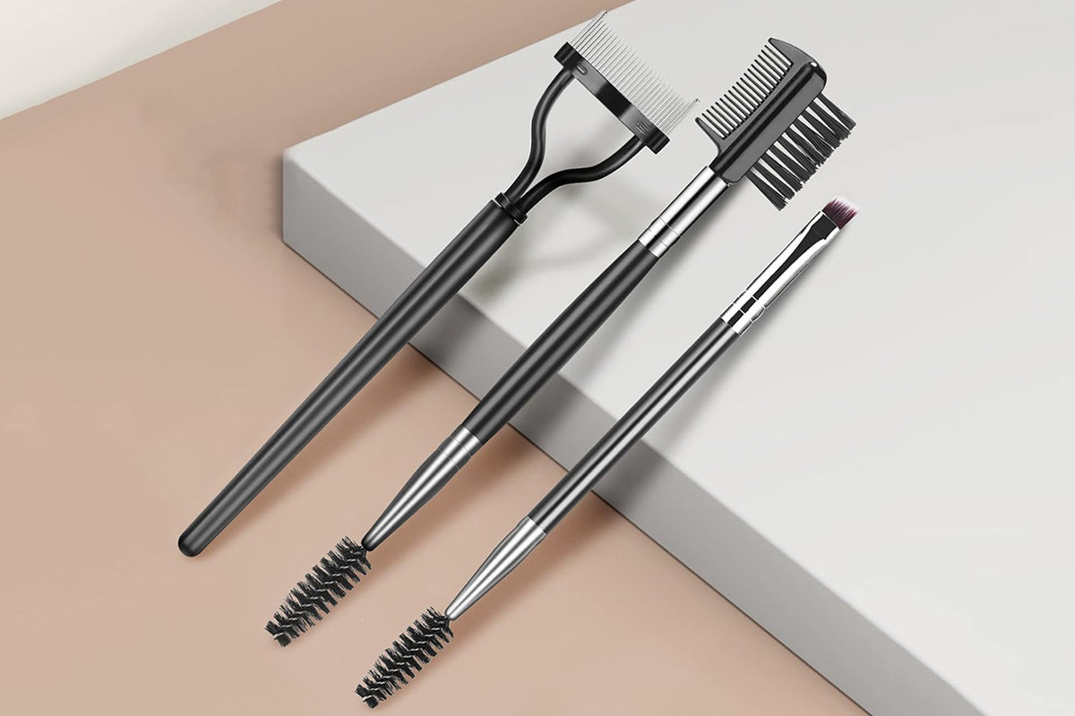 3PCS Eyebrow Brush Eyelash Separator Double Head Brow Comb Eye Makeup Tools