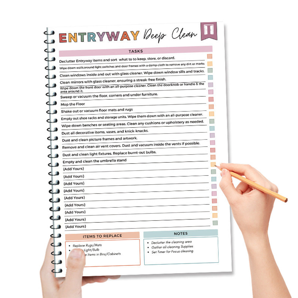 Household Cleaning Schedule Planner and Checklist Notebook