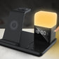 6 in 1 Charging Station with Alarm Clock Night Light for iPhone 16 15 Samsung S25 S24