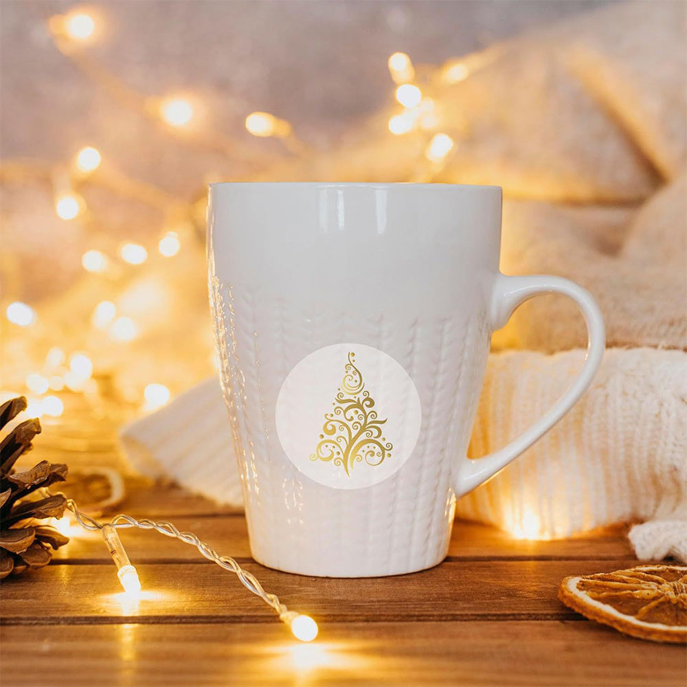 2 Rolls 1000 Gold Foil Clear Round Christmas Stickers