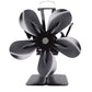 5-Blade Fireplace Fan Heat Self-Powered Wood Stove Top Burner