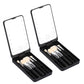 2Pcs Compact LED Makeup Mirror with Cosmetic Brush and Holder