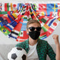 Pleated Fan Flag Football Fan Flag Soccer Bunting Banner for World Cup