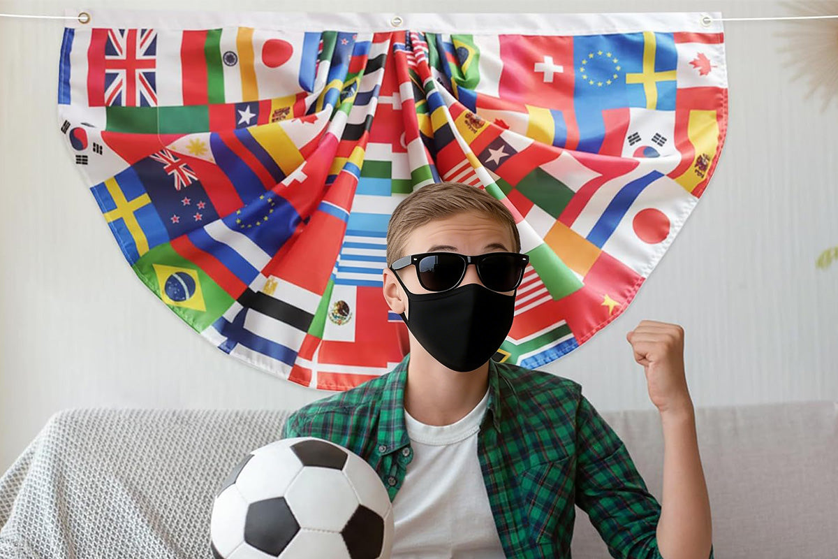 Pleated Fan Flag Football Fan Flag Soccer Bunting Banner for World Cup