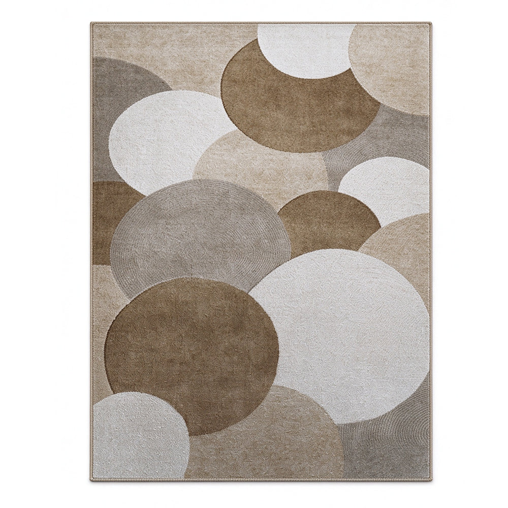 Short Plush Living Room Area Rug with Slip Resistant Dotted Backing-Style 1
