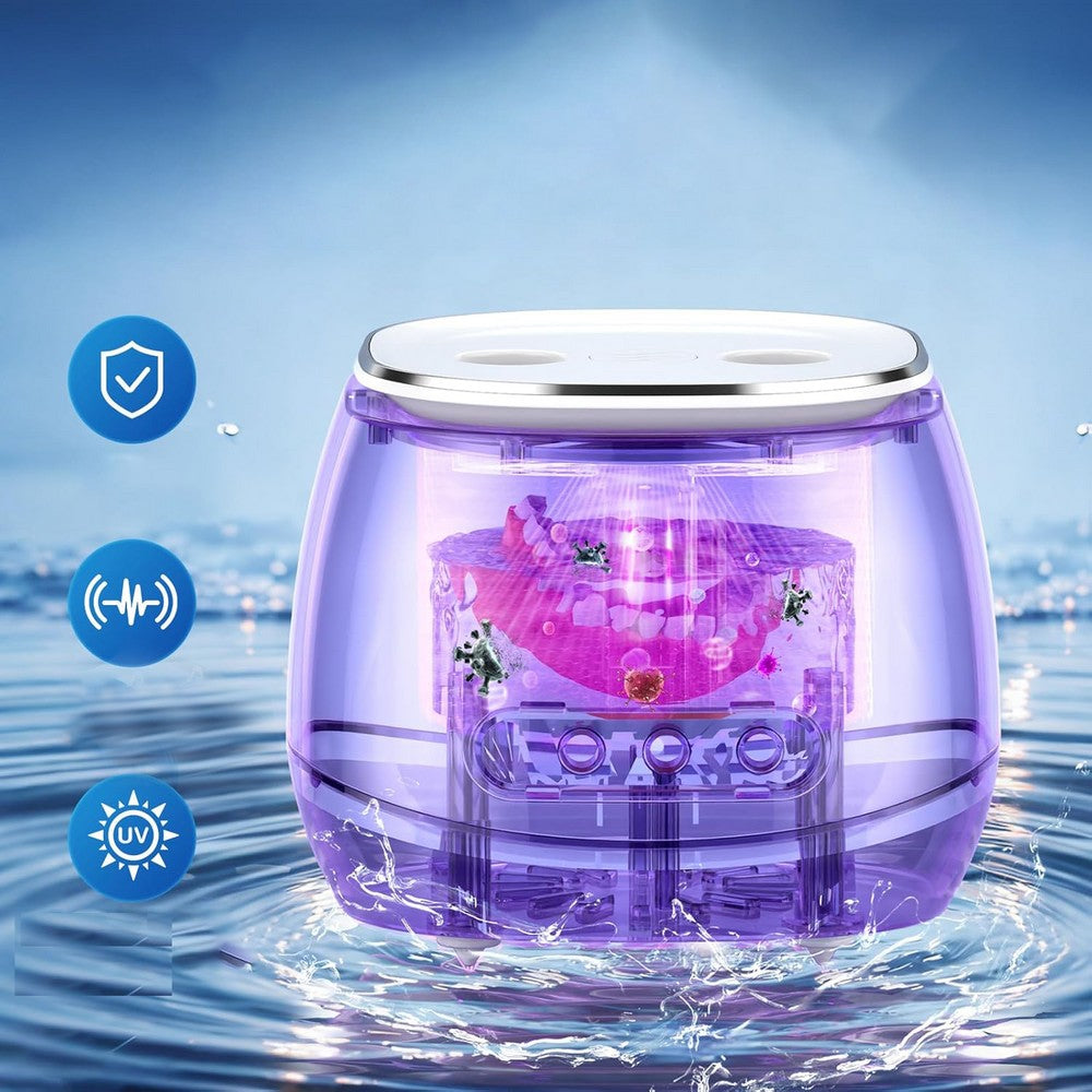 Ultrasonic Retainer Cleaner with UV Sterilizer 45kHz Denture Cleaner Machine