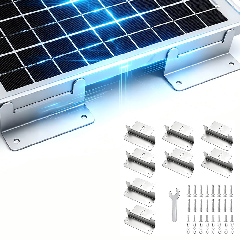 8Pcs Solar Panel Mounting Bracket Set Aluminum Alloy Solar Bracket for RV Roofs