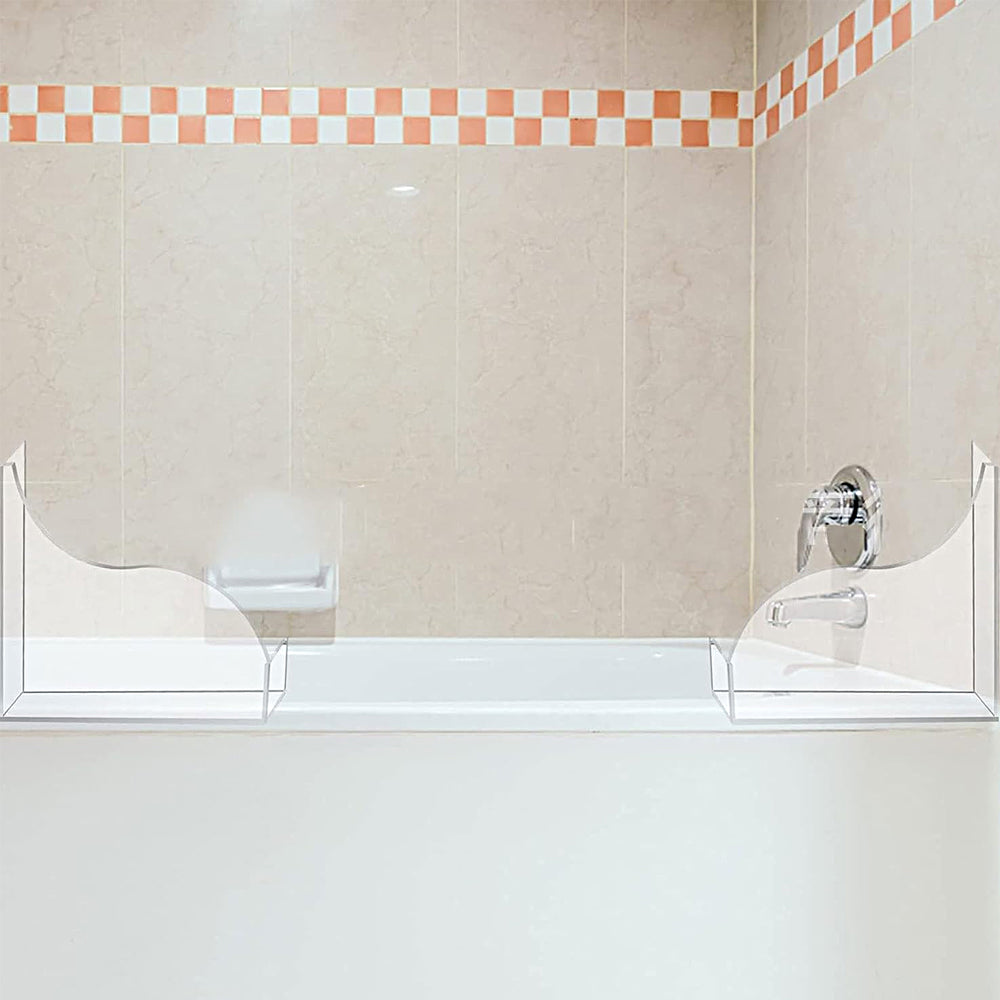 2Pcs Bathtub Splash Guards with Adhesive