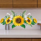 Artificial Sunflower Wall Stickers with Green Leaves Wreath Wall Decals