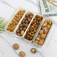 Divided Serving Tray with Lid and Handle 4 Compartments Snack Container
