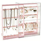 2-Tier Jewelry Organizer with Pull Out Drawer Earring Storage Box Display Case for Earrings Necklace Rings Studs