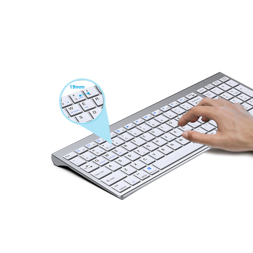 2.4G Ultra-Thin Rechargeable Bluetooth Wireless Keyboard Compatible with Multi-Device