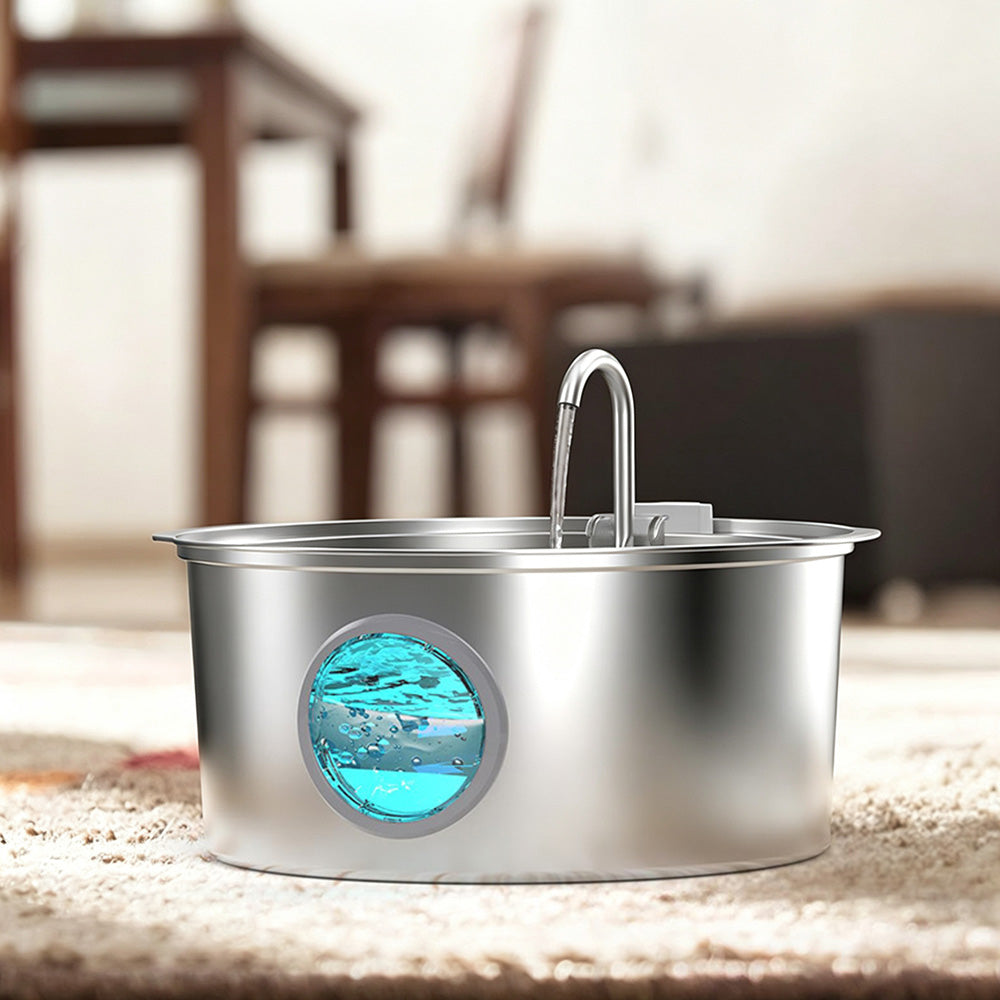 7L Stainless Steel Automatic Pet Water Fountain for Cats and Dogs