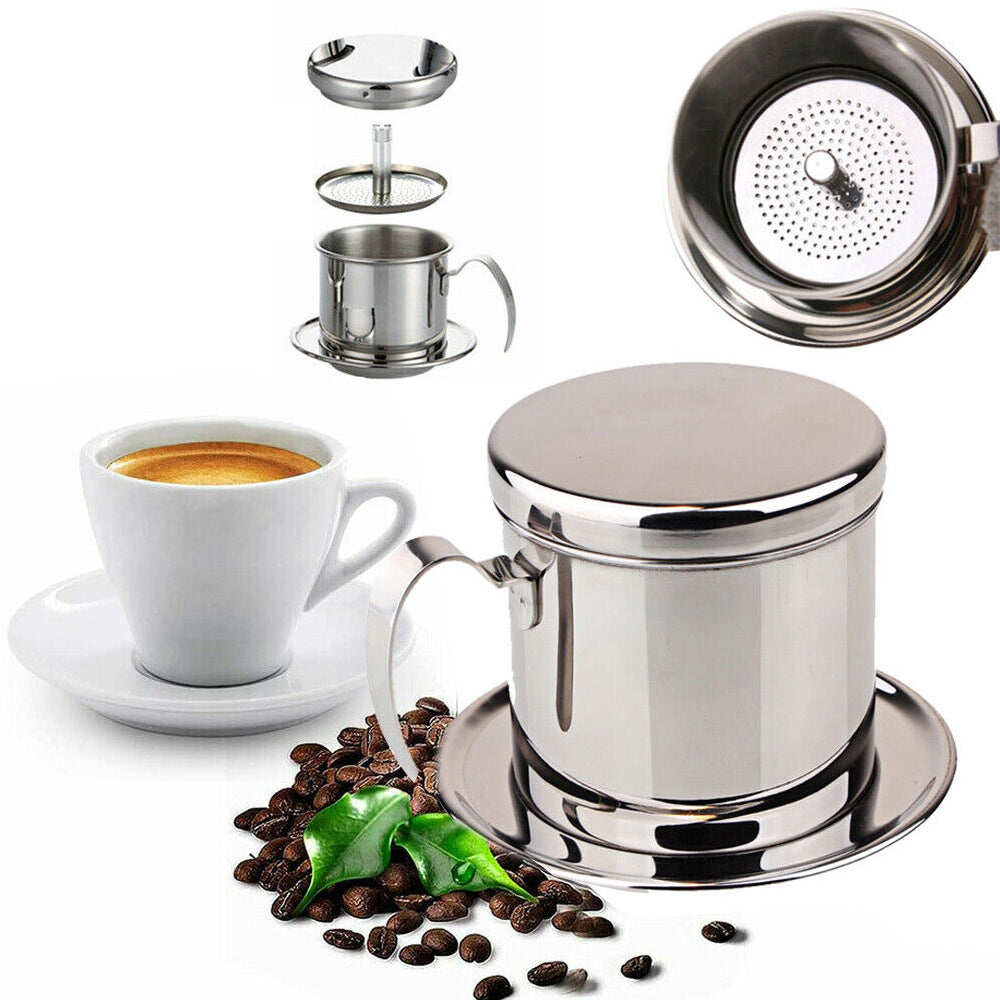 304 Stainless Steel Vietnamese Drip Coffee Pot Infuser for Home Filter Maker