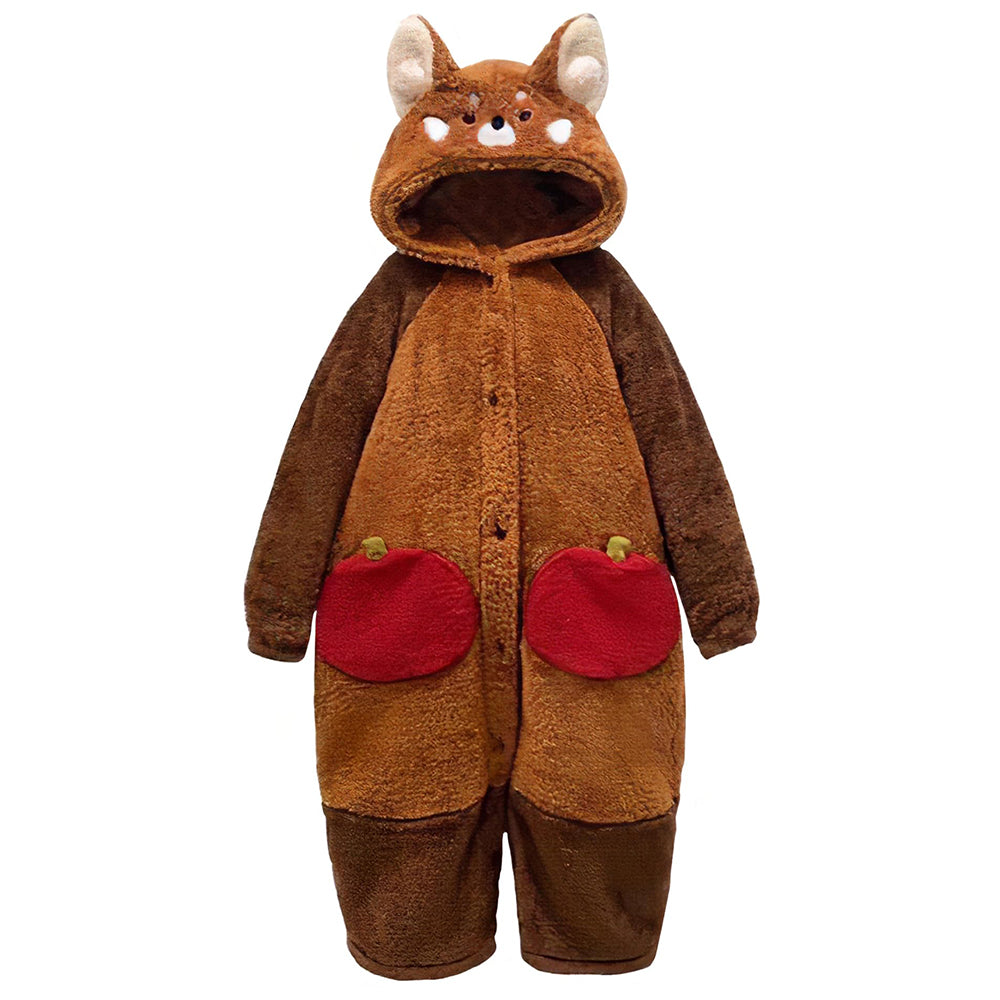 Hooded Plush Onesie Pajamas for Women Winter Sleepwear with Pockets