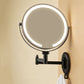 Extendable Wall Mounted LED Makeup Mirror with 7X Magnification and 3 Colors