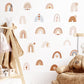 2Pcs Boho Rainbow Clouds Removable Wall Decals Stickers