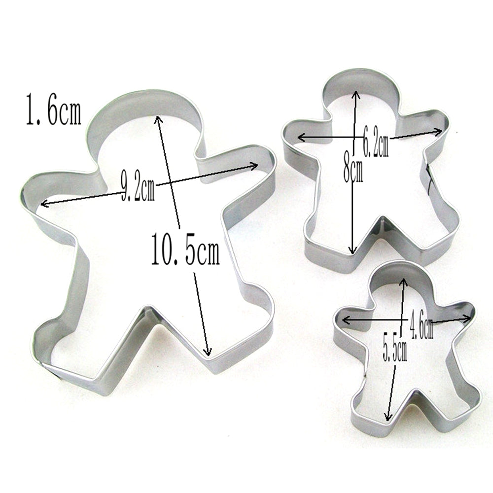 6Pcs Gingerbread Man Boys and Girls Cookie Cutter Christmas Party Xmas Decoration Mould