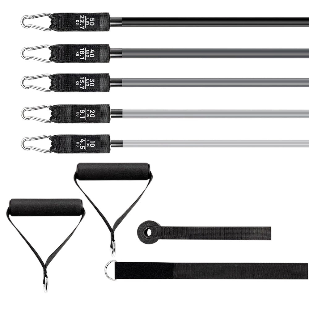 11Pcs Resistance Band Set Yoga Pilates Abs Exercise Fitness Tube Workout Bands