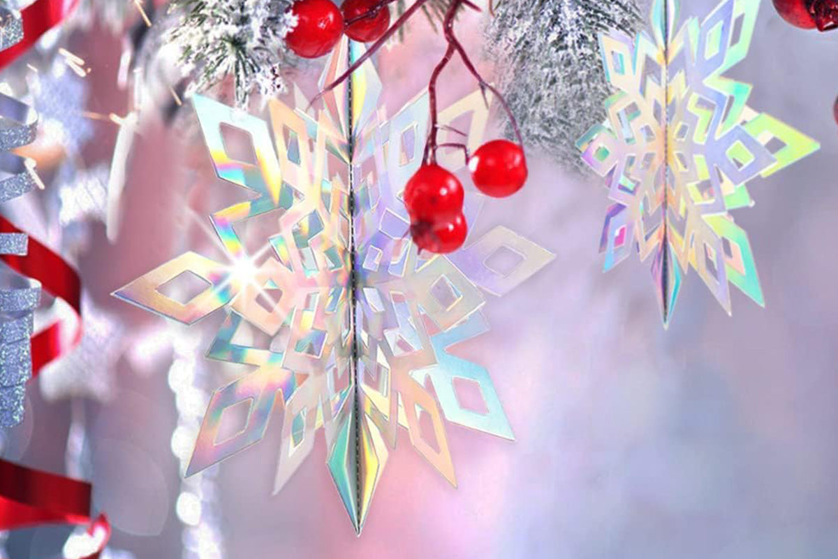 3D Paper Snowflake Hanging Decorations for Christmas Party