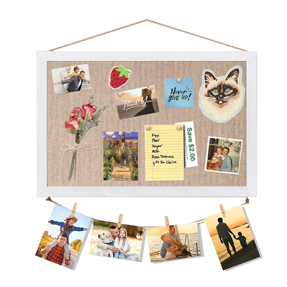 Cork Notice Pinboard Large Memo Photos Wooden Frame