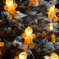 Christmas Decoration Gingerbread Men Cookies String Lights Battery Operated