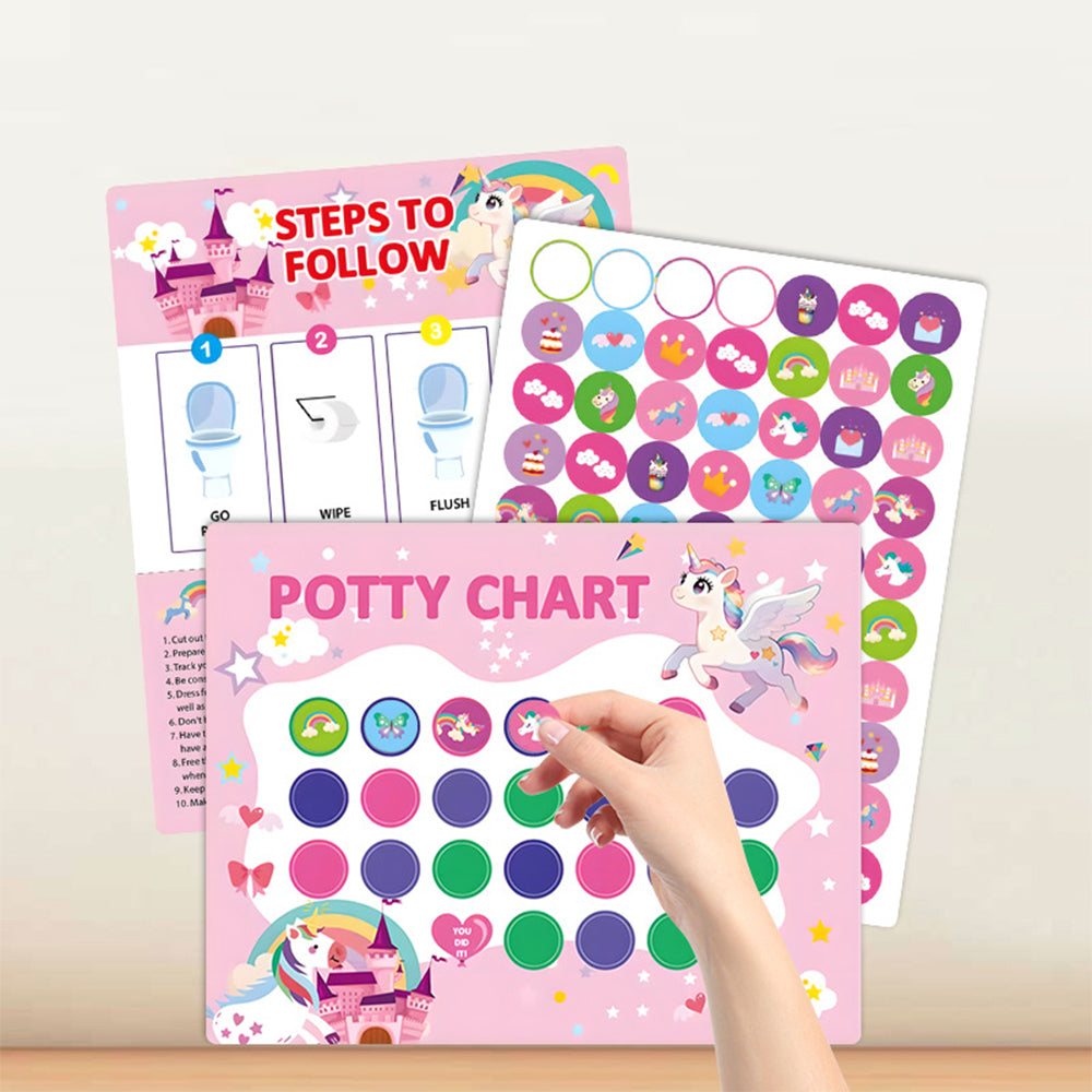 Potty Training Reward Chart with Reusable Stickers